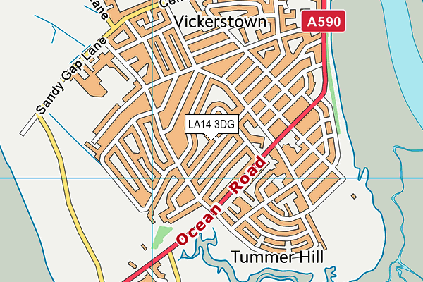 LA14 3DG map - OS VectorMap District (Ordnance Survey)
