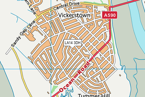 LA14 3DH map - OS VectorMap District (Ordnance Survey)