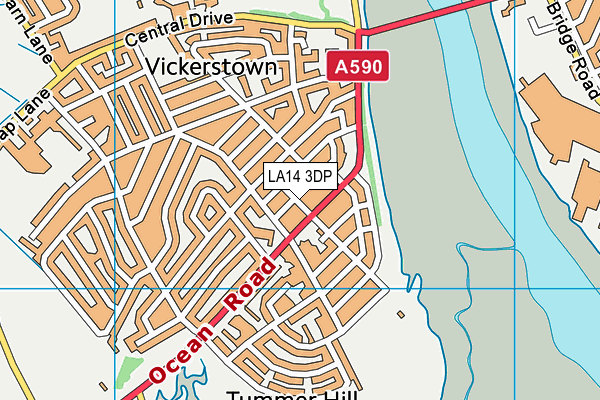 LA14 3DP map - OS VectorMap District (Ordnance Survey)