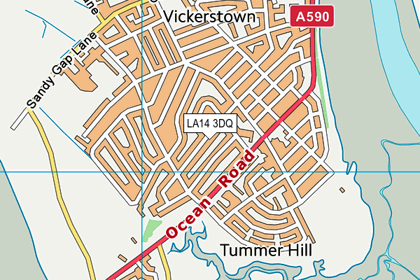LA14 3DQ map - OS VectorMap District (Ordnance Survey)