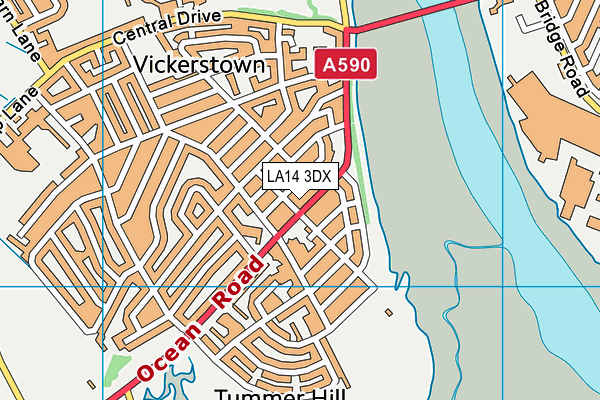 LA14 3DX map - OS VectorMap District (Ordnance Survey)