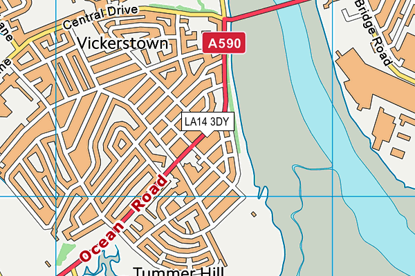 LA14 3DY map - OS VectorMap District (Ordnance Survey)