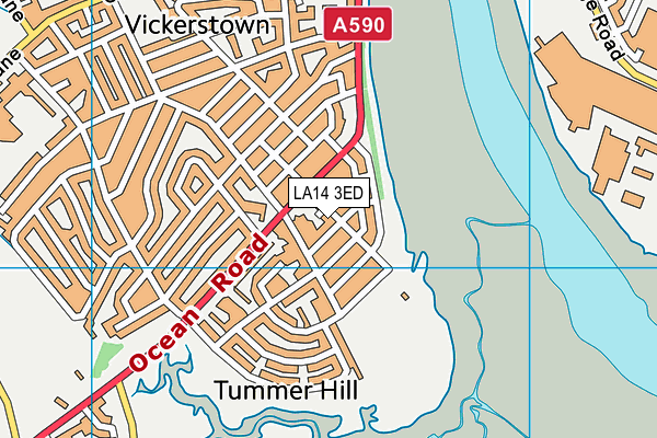 LA14 3ED map - OS VectorMap District (Ordnance Survey)