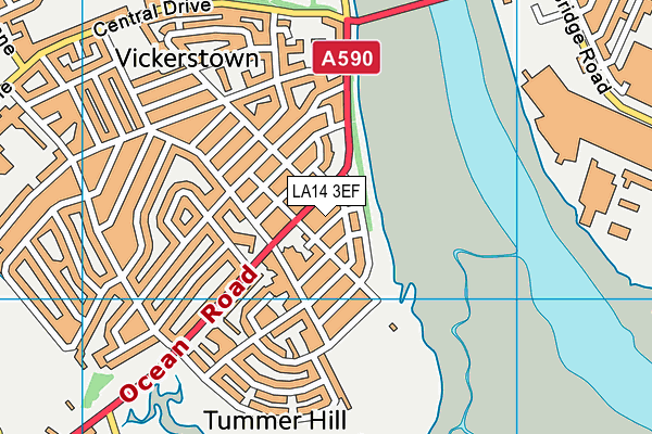 LA14 3EF map - OS VectorMap District (Ordnance Survey)