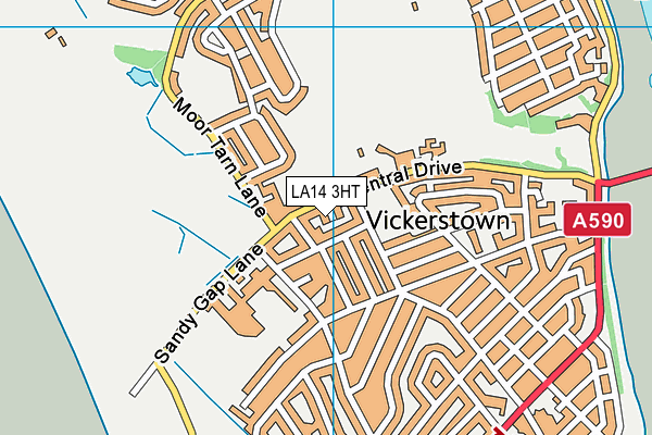 LA14 3HT map - OS VectorMap District (Ordnance Survey)