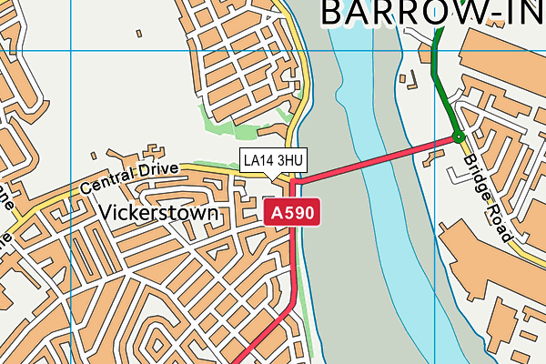 LA14 3HU map - OS VectorMap District (Ordnance Survey)