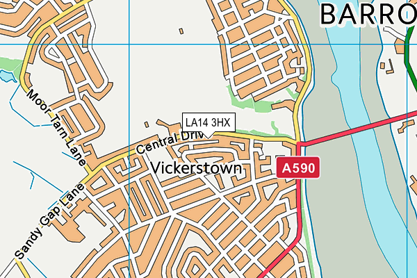 LA14 3HX map - OS VectorMap District (Ordnance Survey)