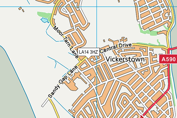 LA14 3HZ map - OS VectorMap District (Ordnance Survey)