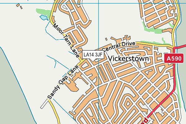 LA14 3JF map - OS VectorMap District (Ordnance Survey)