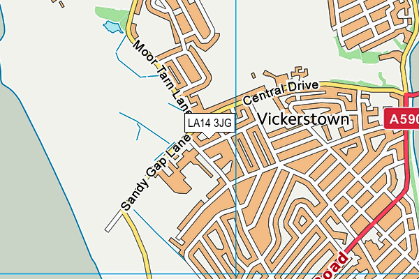 LA14 3JG map - OS VectorMap District (Ordnance Survey)