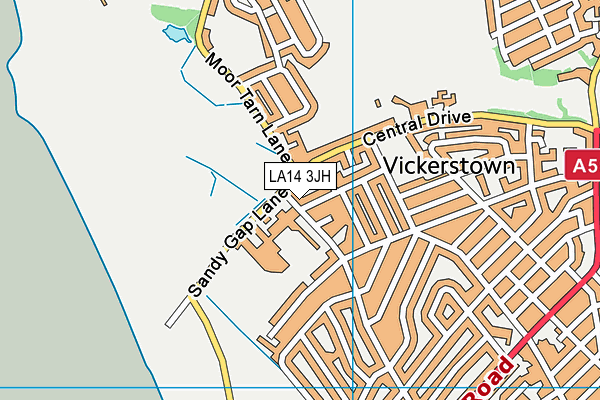LA14 3JH map - OS VectorMap District (Ordnance Survey)
