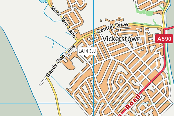 LA14 3JJ map - OS VectorMap District (Ordnance Survey)