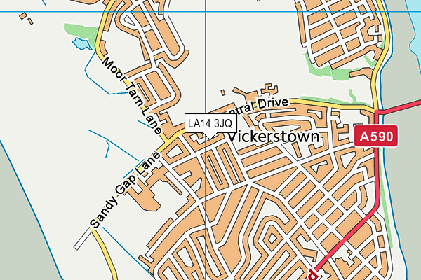 LA14 3JQ map - OS VectorMap District (Ordnance Survey)