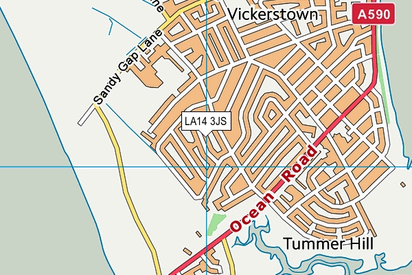 LA14 3JS map - OS VectorMap District (Ordnance Survey)