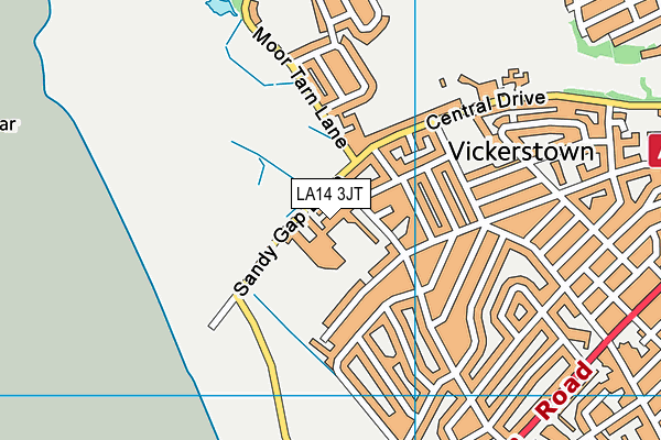 LA14 3JT map - OS VectorMap District (Ordnance Survey)