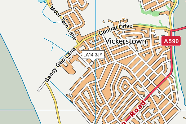 LA14 3JY map - OS VectorMap District (Ordnance Survey)