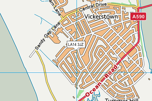 LA14 3JZ map - OS VectorMap District (Ordnance Survey)