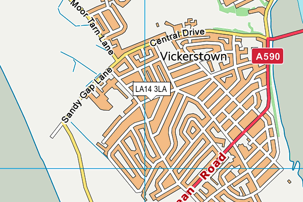 LA14 3LA map - OS VectorMap District (Ordnance Survey)