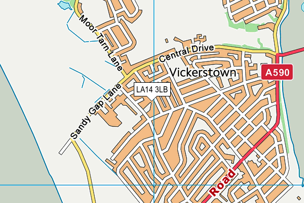 LA14 3LB map - OS VectorMap District (Ordnance Survey)