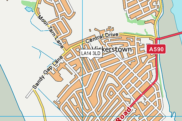 LA14 3LD map - OS VectorMap District (Ordnance Survey)