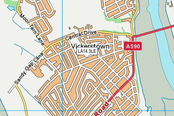 LA14 3LE map - OS VectorMap District (Ordnance Survey)