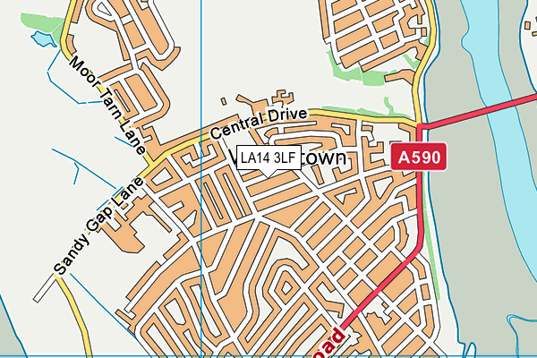 LA14 3LF map - OS VectorMap District (Ordnance Survey)