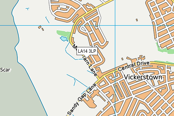 LA14 3LP map - OS VectorMap District (Ordnance Survey)