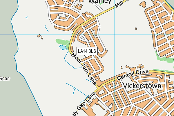 LA14 3LS map - OS VectorMap District (Ordnance Survey)