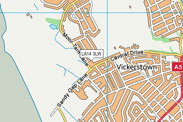 LA14 3LW map - OS VectorMap District (Ordnance Survey)