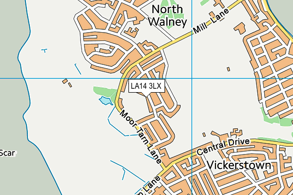 LA14 3LX map - OS VectorMap District (Ordnance Survey)