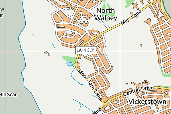 LA14 3LY map - OS VectorMap District (Ordnance Survey)