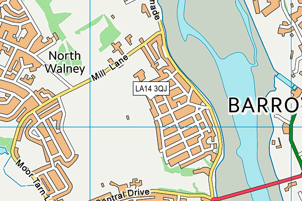LA14 3QJ map - OS VectorMap District (Ordnance Survey)