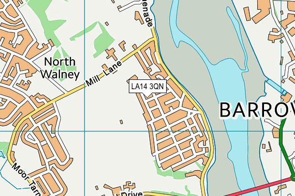 LA14 3QN map - OS VectorMap District (Ordnance Survey)