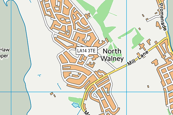 LA14 3TE map - OS VectorMap District (Ordnance Survey)