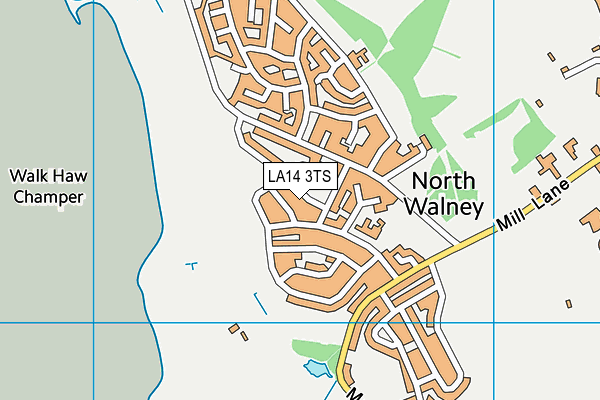 LA14 3TS map - OS VectorMap District (Ordnance Survey)