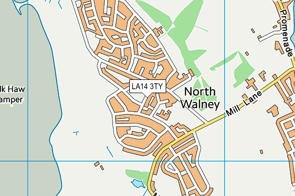 LA14 3TY map - OS VectorMap District (Ordnance Survey)
