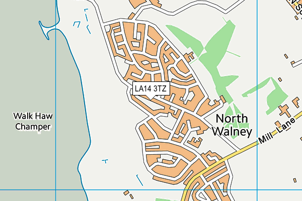 LA14 3TZ map - OS VectorMap District (Ordnance Survey)