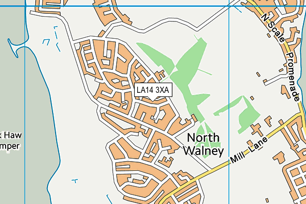 LA14 3XA map - OS VectorMap District (Ordnance Survey)