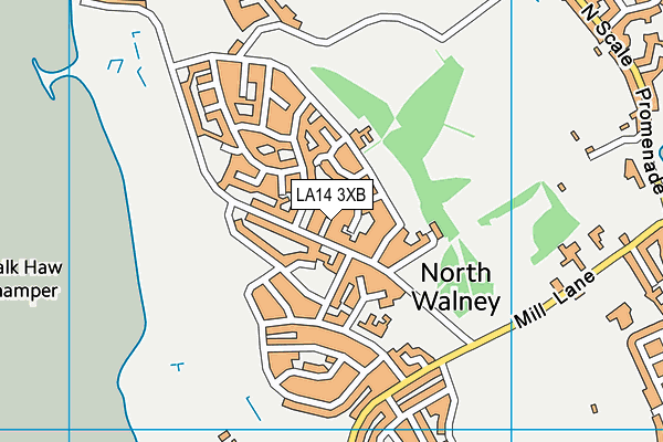 LA14 3XB map - OS VectorMap District (Ordnance Survey)