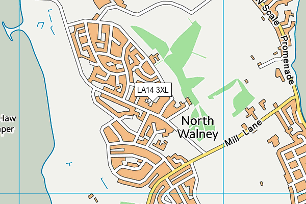 LA14 3XL map - OS VectorMap District (Ordnance Survey)
