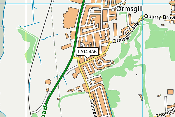 LA14 4AB map - OS VectorMap District (Ordnance Survey)