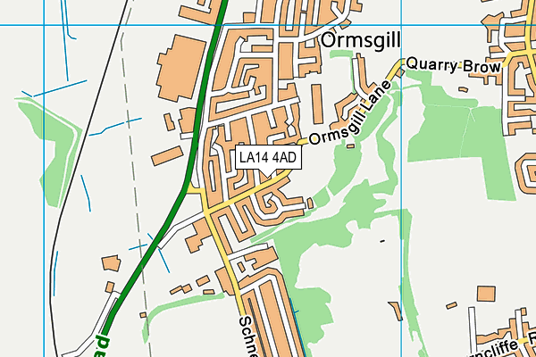 LA14 4AD map - OS VectorMap District (Ordnance Survey)