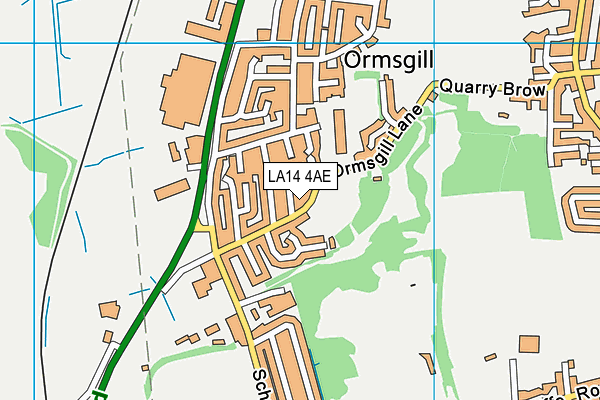 LA14 4AE map - OS VectorMap District (Ordnance Survey)