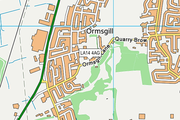 LA14 4AG map - OS VectorMap District (Ordnance Survey)
