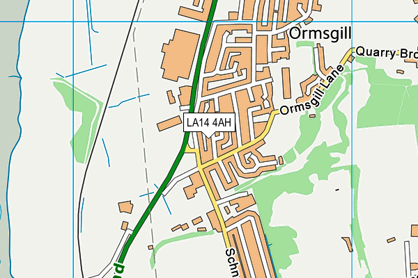 LA14 4AH map - OS VectorMap District (Ordnance Survey)