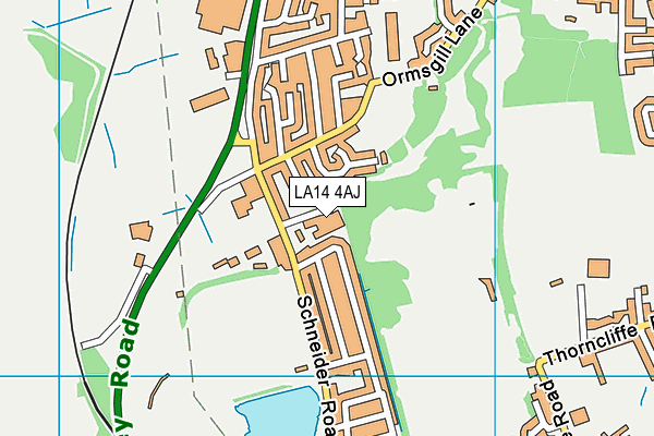 LA14 4AJ map - OS VectorMap District (Ordnance Survey)