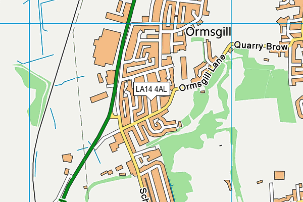 LA14 4AL map - OS VectorMap District (Ordnance Survey)