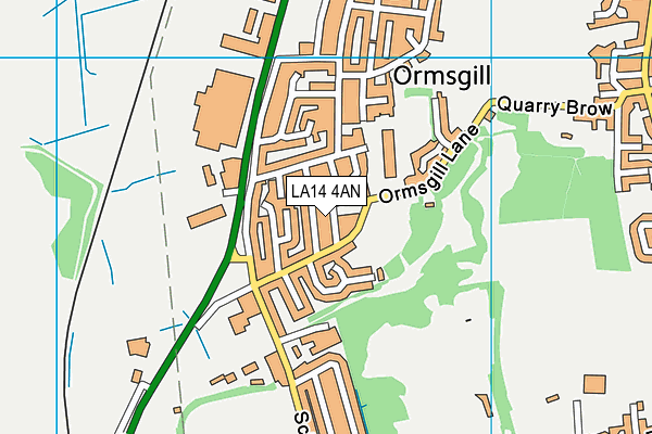 LA14 4AN map - OS VectorMap District (Ordnance Survey)