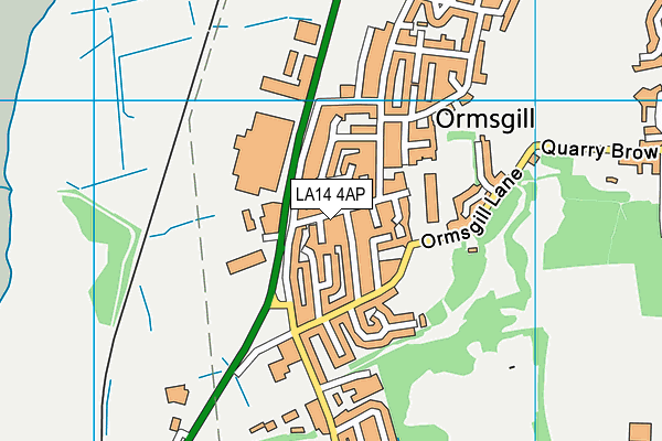 LA14 4AP map - OS VectorMap District (Ordnance Survey)