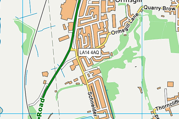 LA14 4AQ map - OS VectorMap District (Ordnance Survey)